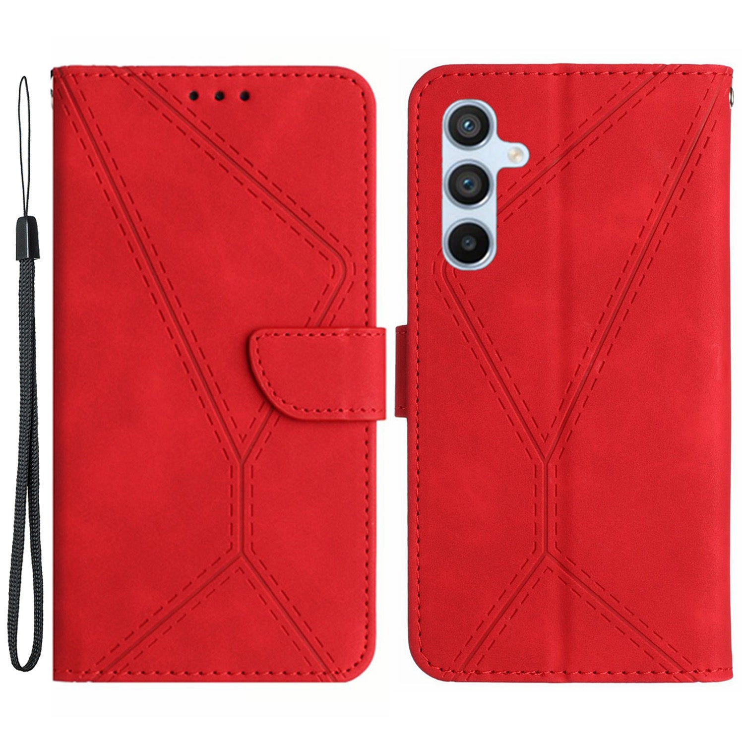 HT05 For Samsung Galaxy A05s 4G Case PU Leather Wallet Imprinted Line Phone Cover HT05 For Samsung Galaxy A05s 4G Case PU Leather Wallet Imprinted Line Phone Cover